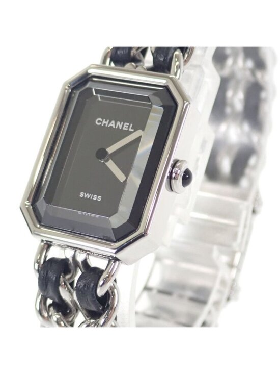 Chanel Premier Iconic Chain L Watch Stainless Steel Leather Quartz Black Dial main image 8